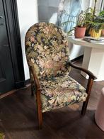 Vintage urban jungle fauteuil met bloemmotief, Huis en Inrichting, Fauteuils, Ophalen, Gebruikt, Stof