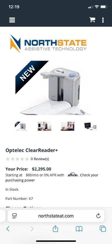 optelec clear reader, Hobby en Vrije tijd, Vergrootglazen, Loepen en Loeplampen, Zo goed als nieuw, Vergrootglas of Loep, Ophalen of Verzenden