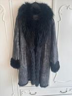 Nieuw zwart leer echt bont jas merk Sao Paulo maat 38, Maat 38/40 (M), Zwart, Nieuw, Ophalen of Verzenden