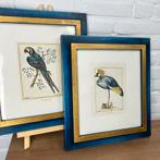 Twee ingelijste etsen/gravures met signatuur, Ophalen of Verzenden