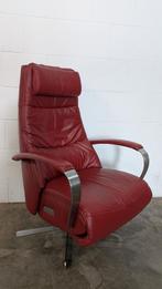 Humberto Sta-op Stoel - Rode Lederen Relaxfauteuil, Ophalen, Gebruikt, 75 tot 100 cm, 75 tot 100 cm
