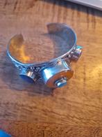 Tibetaanse armband met grote barnsteen en lapis stenen., Ophalen of Verzenden, Zilver, Armband, Met edelsteen