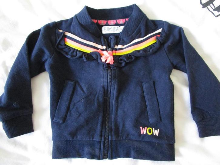Dirkje - eigenwijs sweat vestje maat 62, Kinderen en Baby's, Babykleding | Maat 62, Zo goed als nieuw, Meisje, Truitje of Vestje