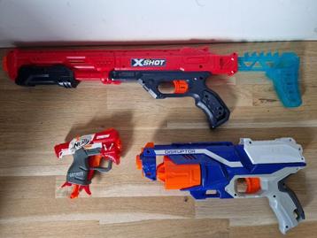 Nerf & X-Shot Mega Set - 9 stuks + accessoires + SWAT outfit beschikbaar voor biedingen