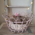 Brocante rose Franse draadmand, Ophalen of Verzenden