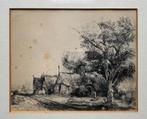 Ets Drie boerenhuizen aan een weg - naar Rembrandt van Rijn, Verzenden