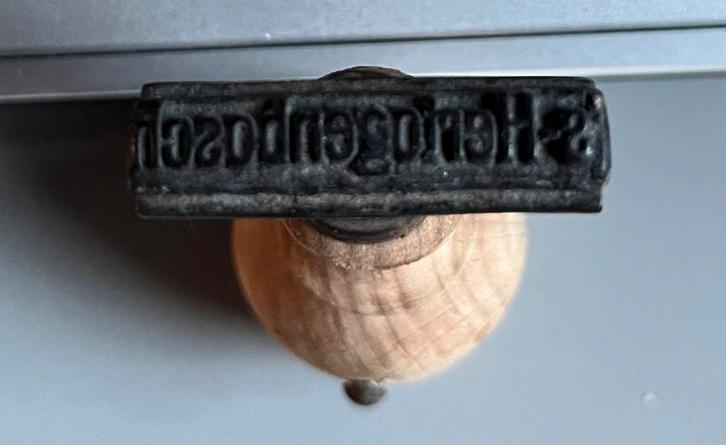 Zéér oude kantoorstempel ‘s-Hertogenbosch, Antiek en Kunst, Antiek | Kantoor en Zakelijk, Ophalen of Verzenden