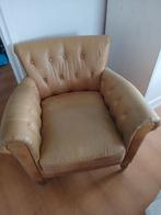 Riviera Maison fauteuil, Leer, Ophalen of Verzenden, Zo goed als nieuw, 50 tot 75 cm