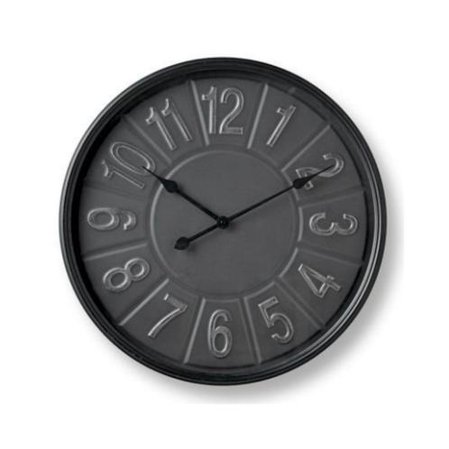 Feelings 'Notre' Black metalen wandklok (60 cm), Huis en Inrichting, Woonaccessoires | Klokken, Nieuw, Wandklok, Analoog, Verzenden