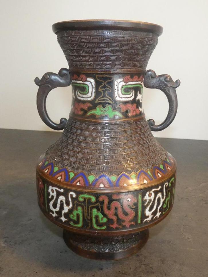 Cloisonne vaas [1780], Antiek en Kunst, Antiek | Vazen, Ophalen