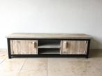 Tv meubel steigerhout, onderstel staal. TIP!, 100 tot 150 cm, Metaal, Nieuw, Ophalen of Verzenden