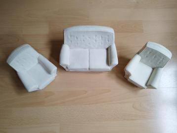 Vintage wit Sindy bankstel jaren 70 Barbie Fleur Petra Tammy beschikbaar voor biedingen