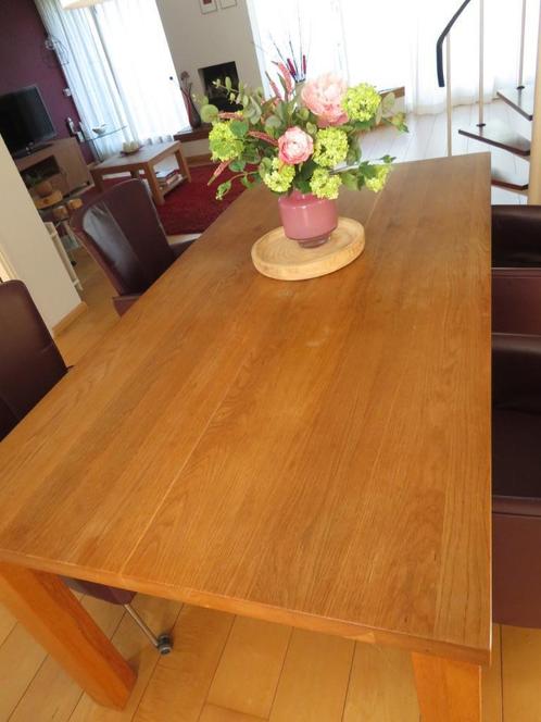 Eethoek licht eiken tafel eikenhout massief, Huis en Inrichting, Tafels | Eettafels, Gebruikt, 50 tot 100 cm, Vijf personen of meer