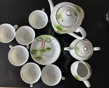 Vintage Saji Japan TeaSet Lithophane Geisha 15 pc Fine China beschikbaar voor biedingen