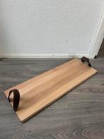 Bowls & Dishes serveertray hout 59x19,5 cm leren handgrepen, Ophalen of Verzenden, Nieuw