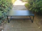 Moderne salontafel met metalen frame, Huis en Inrichting, Tafels | Salontafels, Ophalen, Gebruikt, 100 tot 150 cm, Minder dan 50 cm