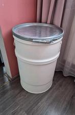 Olievat Opberg / Bijzettafel / plantenbak, Minder dan 55 cm, Gebruikt, Metaal of Aluminium, Rond