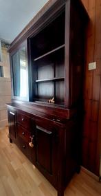 Koloniale houten vitrine/buffet kast, Antiek en Kunst, Antiek | Meubels | Kasten, Ophalen