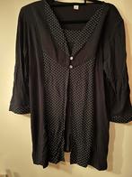Zwarte blouse met stippen, maat L, Ophalen of Verzenden, Zo goed als nieuw, Zwart