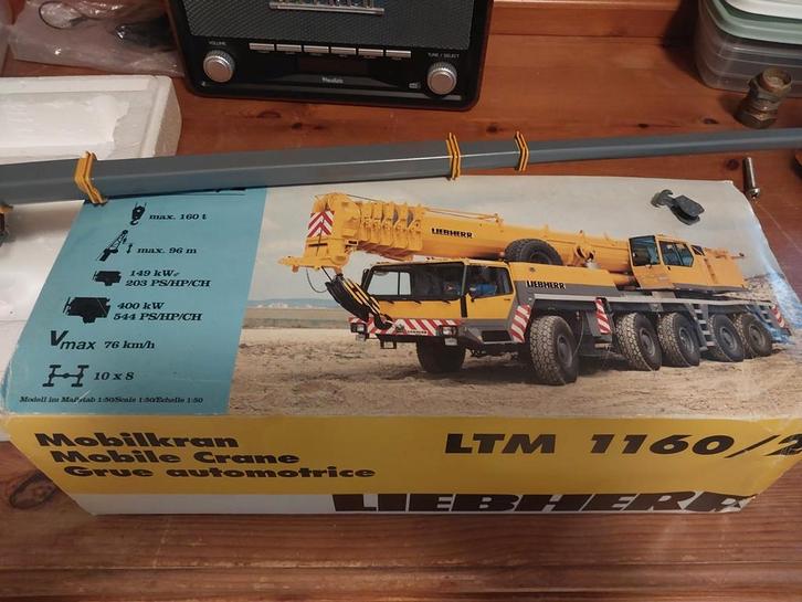 Liebherr LTM 1160/2 Mobielkraan Model 1:50, Hobby en Vrije tijd, Modelbouw | Auto's en Voertuigen, Zo goed als nieuw, Truck, 1:50 of kleiner