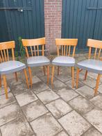 4 Vintage stoelen, Huis en Inrichting, Stoelen, Ophalen, Gebruikt, Bruin, Vier