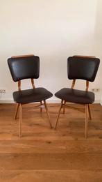 Vintage eetkamerstoelen, Huis en Inrichting, Stoelen, Ophalen, Gebruikt, Twee, Bruin