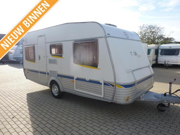 Tec Tour 450 DB + Mover Voortent Fietsendrager, Caravans en Kamperen, Caravans, Bedrijf, tot en met 4, 750 - 1000 kg, Rondzit