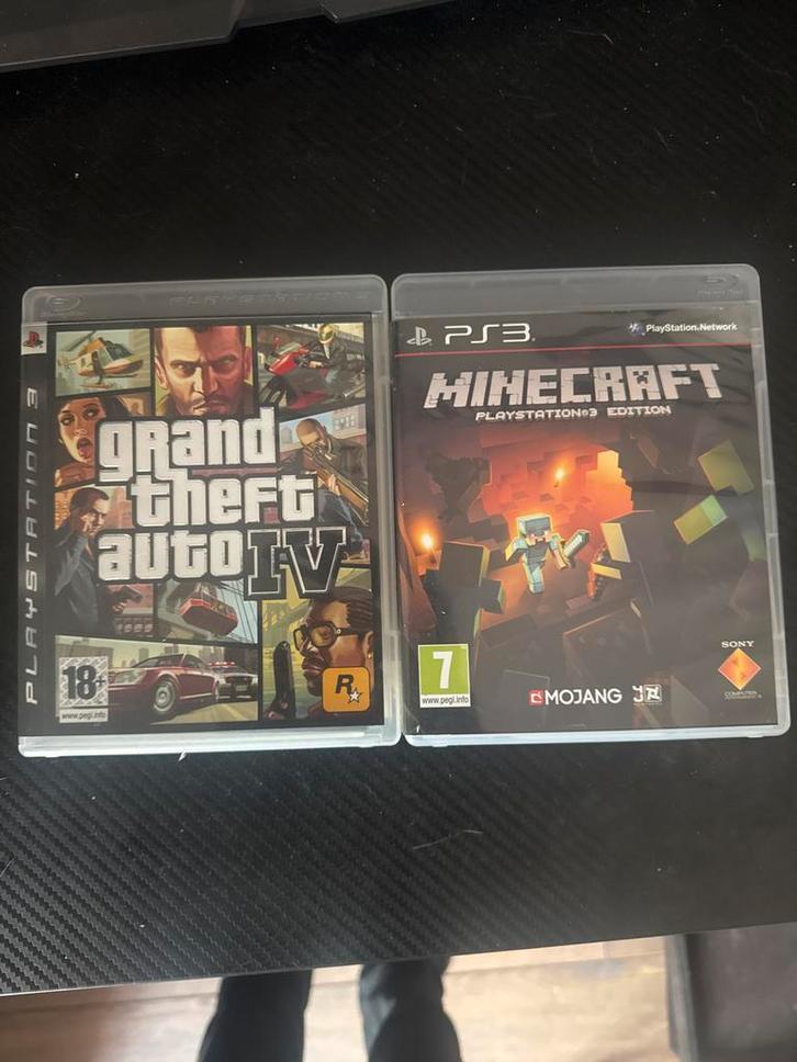 PS3 Spellen: GTA 4 & Minecraft, Spelcomputers en Games, Games | Overige, Gebruikt, Avontuur en Actie, 1 speler, Vanaf 7 jaar, Online