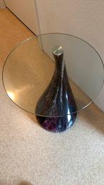 Bijzettafel / Kunstobject met vernislaag bordeaux, Minder dan 55 cm, Gebruikt, Rond, Glas