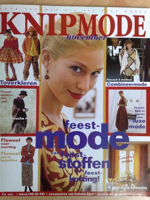 Knipmode november 1997 , feestmode, Hobby en Vrije tijd, Kledingpatronen, Zo goed als nieuw, Knipmode, Verzenden