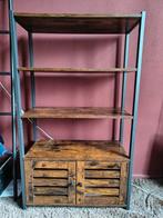 Vasagle boekenkast - hout - bruin/zwart, Ophalen, Met deur(en), 100 tot 150 cm, 50 tot 100 cm