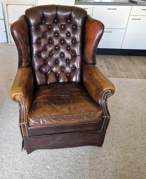 Chesterfield fauteuil mancave, Huis en Inrichting, Fauteuils, Gebruikt, Ophalen