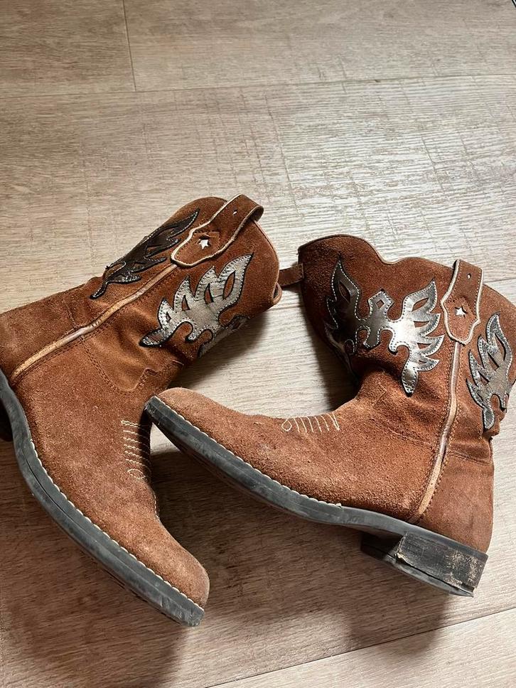 Bruine leren laarsjes maat 33, Kinderen en Baby's, Kinderkleding | Schoenen en Sokken, Gebruikt, Laarzen, Meisje, Ophalen of Verzenden