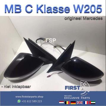 W205 C63 spiegel set zwart links rechts Mercedes C Klasse LR beschikbaar voor biedingen