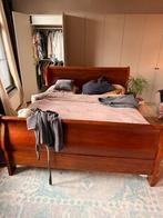 Koloniaal bed 200x180 met IKEA elektrische lattenbodems, Ophalen, Bruin, Tweepersoons, 180 cm