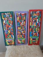 Schilderij op doek  Afrika drieluik, Antiek en Kunst, Ophalen of Verzenden