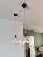 2x Glazen bol lampen 24cm incl. led dimmer en lampenbollen, Huis en Inrichting, Ophalen, Gebruikt, 75 cm of meer, Glas