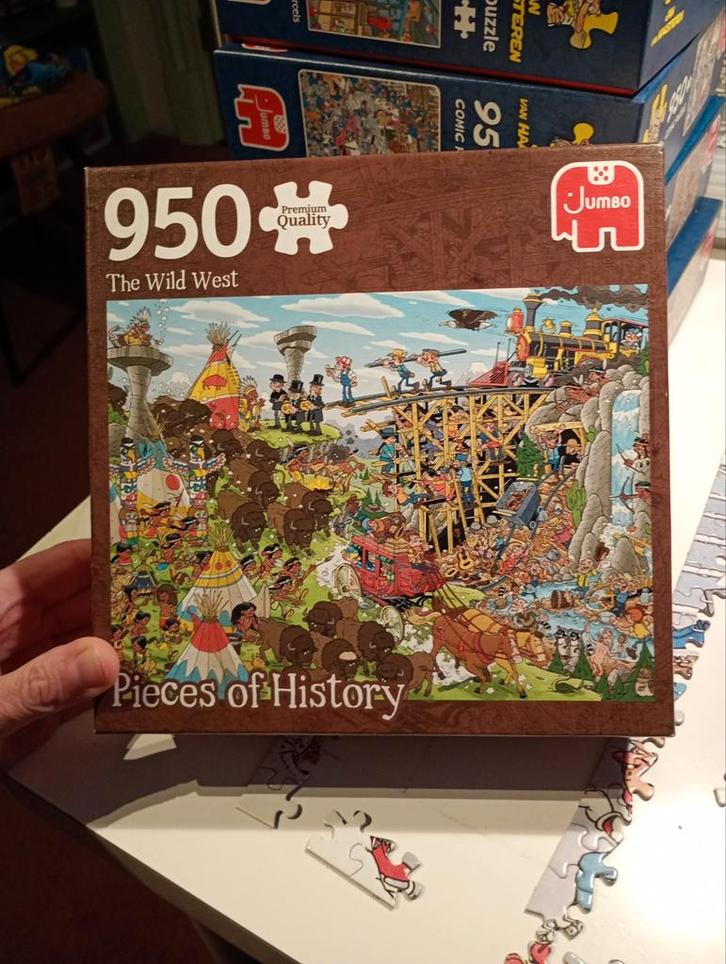 Puzzel 'Pieces of History' - Wilde Westen 950 stukjes, Hobby en Vrije tijd, Denksport en Puzzels, Zo goed als nieuw, Legpuzzel