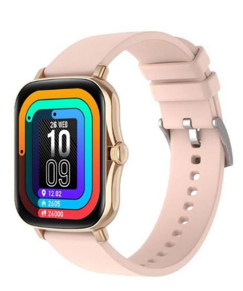 Smartwatch Roségoud met roze band, Sieraden, Tassen en Uiterlijk, Smartwatches, Nieuw, Android, Roze, Afstand, Calorieverbanding