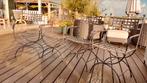4 Smeedijzeren stoelen, Linea Ferrea, Tuin en Terras, Tuinstoelen, Ophalen, Gebruikt, Metaal