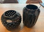 Set van 2 Zwarte Windlichten Riverdale, Antiek en Kunst, Ophalen, Keramiek of Aardewerk