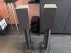 Audiophysic Yara monitor speakers incl Mission stands, Gebruikt, 60 tot 120 watt, Front, Rear of Stereo speakers, Ophalen
