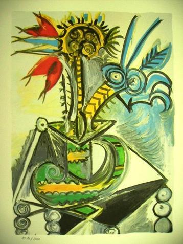 Picasso (1881) Kleur Lithografie " Het Bouquet " Gen Ges beschikbaar voor biedingen