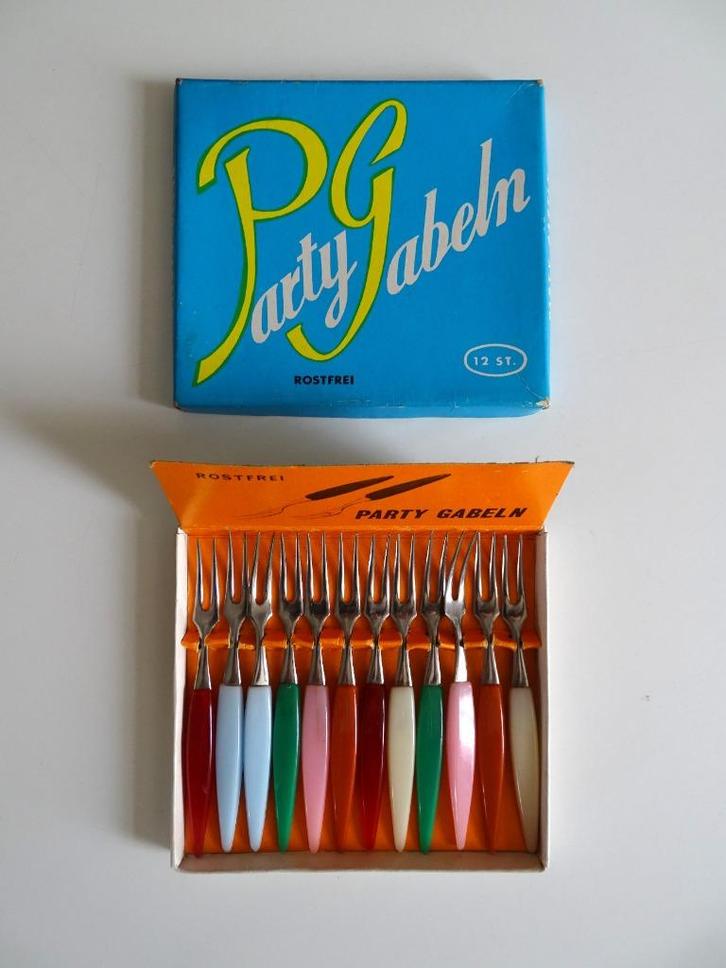 Vintage Party cocktail Vorkjes 12 compleet 1960s, Verzamelen, Retro, Huis en Inrichting, Ophalen of Verzenden