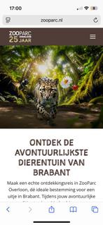 4 kaartjes zooparc overloon, Drie personen of meer, Ticket of Toegangskaart