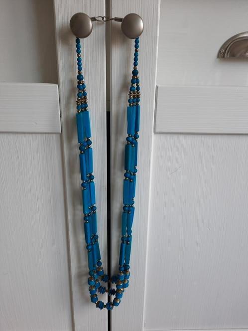 Prachtige Lange Opvallende Zware Turquoise Ketting, Sieraden, Tassen en Uiterlijk, Kettingen, Zo goed als nieuw, Overige materialen
