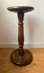 Massief eiken houten tafel - plantentafel - piëdestal - zuil, Huis en Inrichting, Tafels | Bijzettafels, Ophalen, Klassiek, Rond