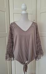 Made in Italy licht taupe bruine kanten mouwen top XXL, Kleding | Dames, Made in Italy, Bruin, Maat 46/48 (XL) of groter, Ophalen of Verzenden