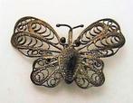 Mooie oude filigraan zilveren vlinder broche (354-162), Ophalen, Zo goed als nieuw, Zilver, Zilver