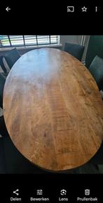 Mooie ovale mangohouten eettafel, 100 tot 150 cm, Ophalen of Verzenden, Zo goed als nieuw, 150 tot 200 cm